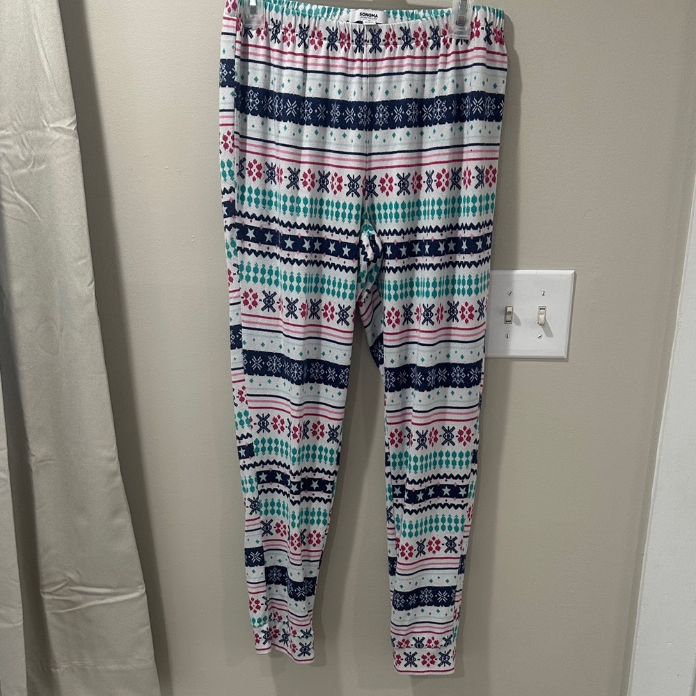 Women's Holiday Stripe & Snowflake Pajama Leggings - Multi